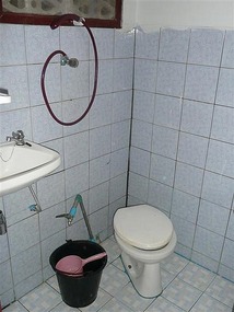 Our ensuite toilet plus bucket!