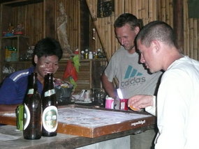 Ads playing table 'football' with the locals!