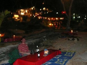 Our usual dinner on the beach!