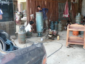 Local petrol station, Pailin, Cambodia!