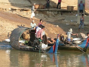 Locals setting up for the day
