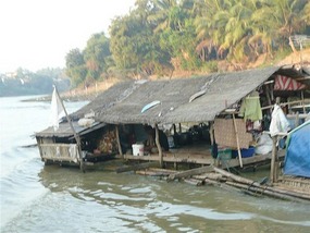 Shack upon shack on the dirty water