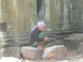 An old lady amongst the temples...