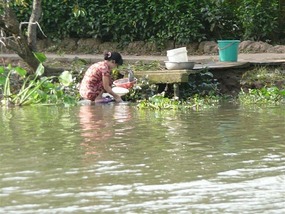 Washing in the Mekong