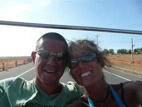 Being blown away in our jeep!