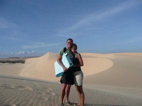 Climbing the dunes!