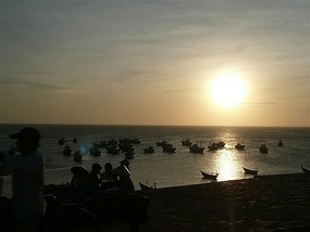 Sun setting over the fishing boats