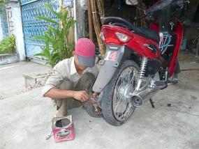 Another puncture being fixed!!