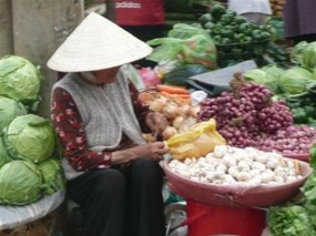 Lady selling in the market