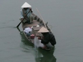 Women fishing on the river