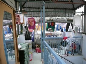 View from our roof top room -locals washing!