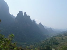 Beautiful Laos limestone Karst Mountains