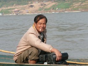 Laos River worker