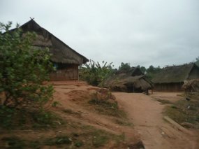 Village huts on route north
