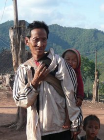Akha father and baby