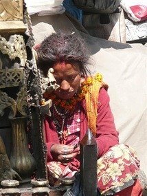 Local lady at the street temples