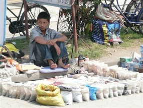 Nuts being sold on the road side