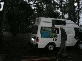 Settin up for the night in the rain!