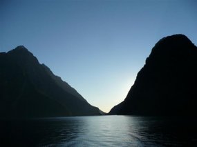 Looking back out of Milford Sound