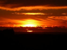 Amazing sunset as we reached the coast!