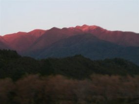 Red sunset haze over the MTS
