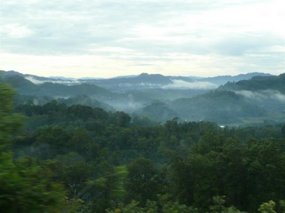 View across the valley on route in Chiapas