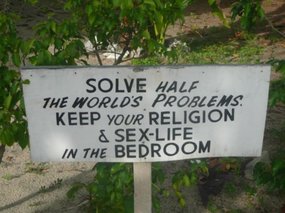 Funny sign in the village!