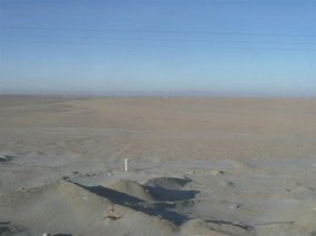Desert landscape on route