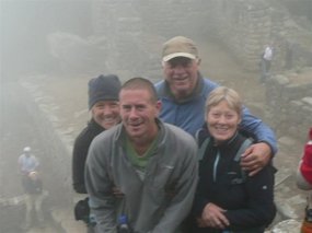 We made it! Sun Gate in the mist!