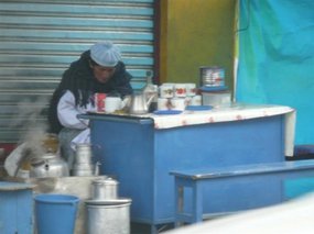 Local lady so cold selling breakfast