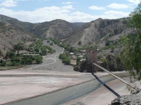 Random foot bridge in the hills