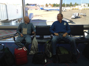 Mike and Dennis waiting at Lambert STL airport