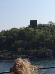 Tower ruins from the ferry