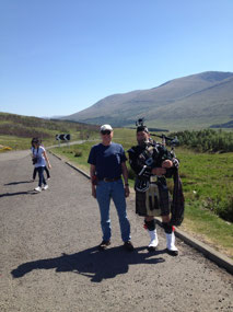 Mike with the Piper on the Moors
