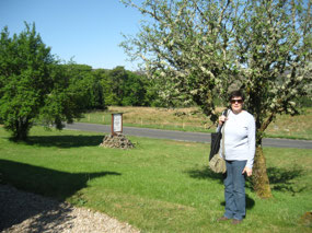 Nikki outside the guesthouse in AberChalder