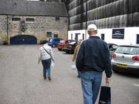 Walking to the distillery