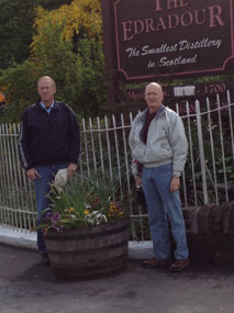Dennis and Mike outside Edradour Distillery