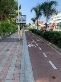 Bike trail and sidewalk in Limassol