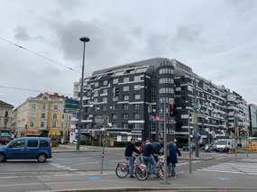 View of the hotel from the U4 restaurant