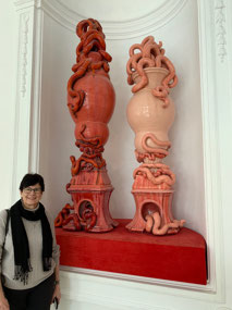 Nikki with Medusa Vases in the Belvedere