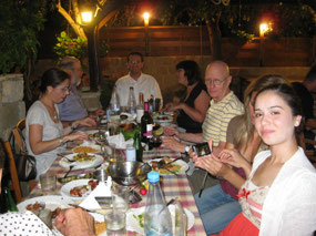 Look at all the food and wine