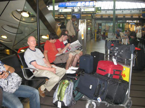 Waiting for a taxi at Schiphol Airport