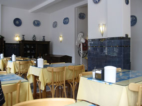 Breakfast room at our hotel