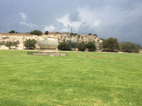 Giant bowl at the entrance to Amathus