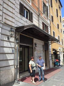 Outside our hotel in Rome