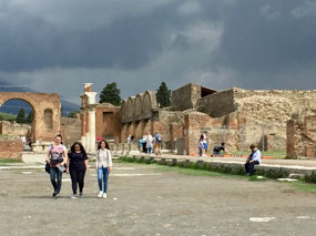 The Forum area with storm clouds