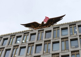 Eagle and Flag at American Embassy