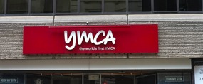 YMCA sign on Great Russell Road