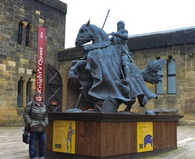 A sculpture in a courtyard at the Castle