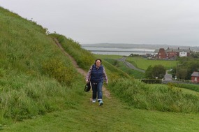 Melissa crossing the moor by the Priory